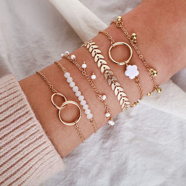Collection de Bracelets Vintage Or