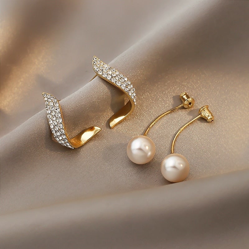 Boucles d’Oreilles en Or Ornées de Perles