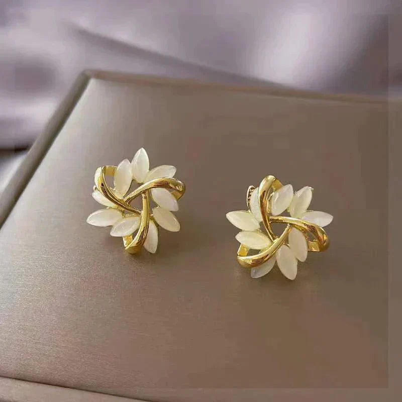 Apolline™ | Boucles opale blanche dorées
