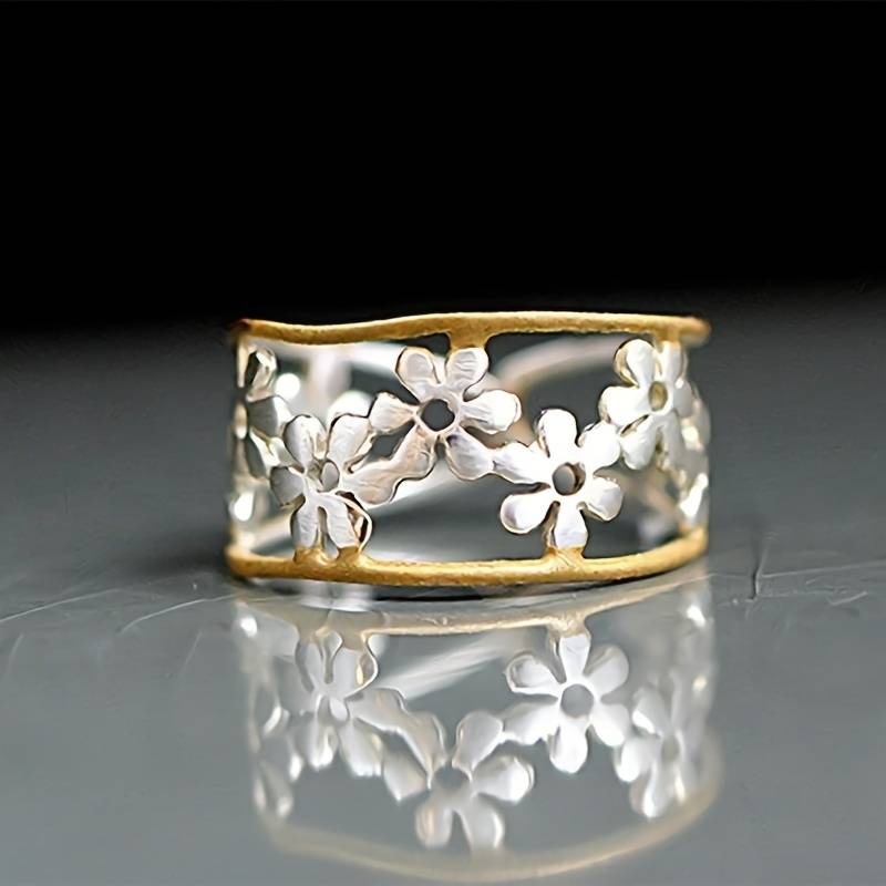 Bague Florale Irrégulière Style Marguerite