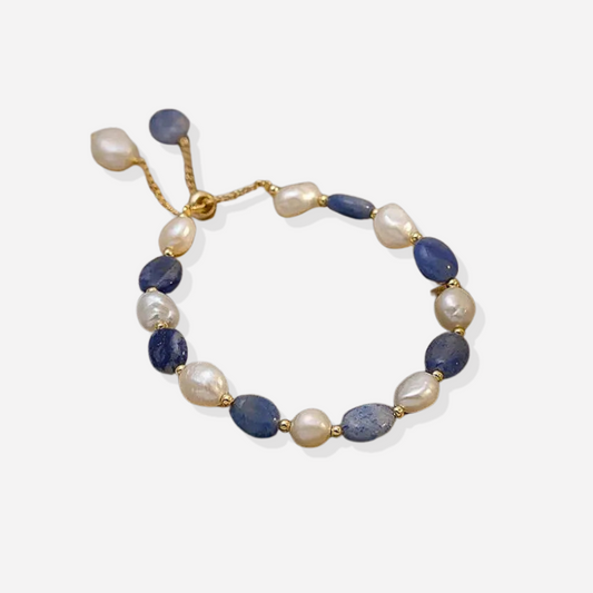 Oceana™ | Bracelet perles nacrées & pierres marines