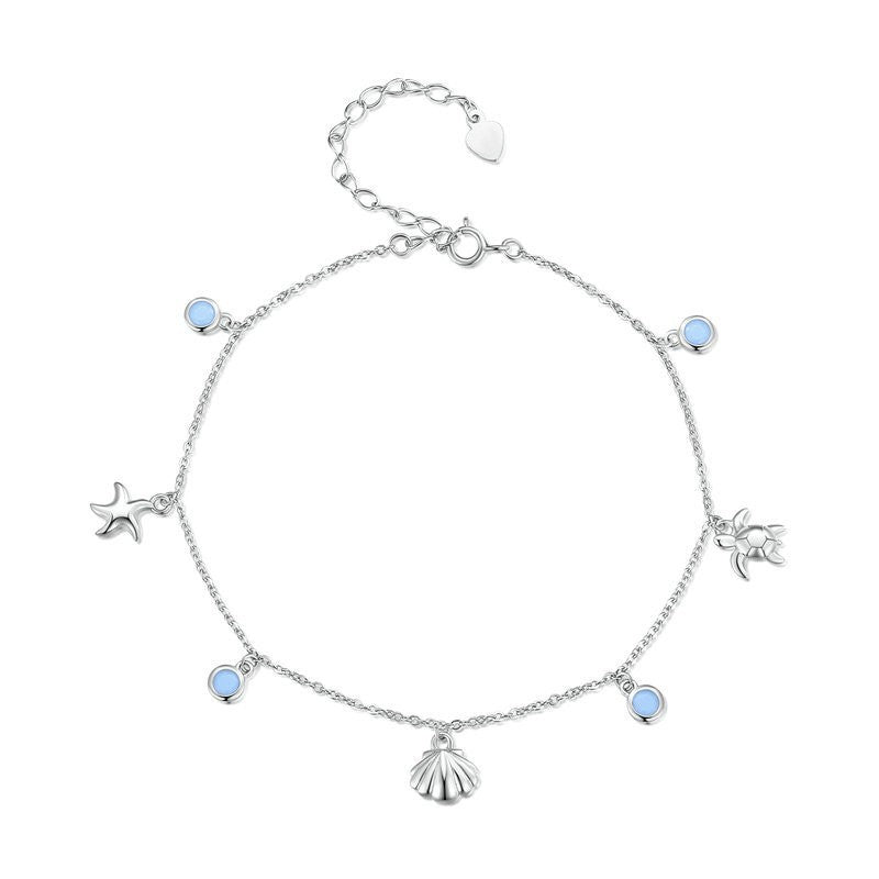 Capucine™ | Bracelet de Cheville Océan Argenté