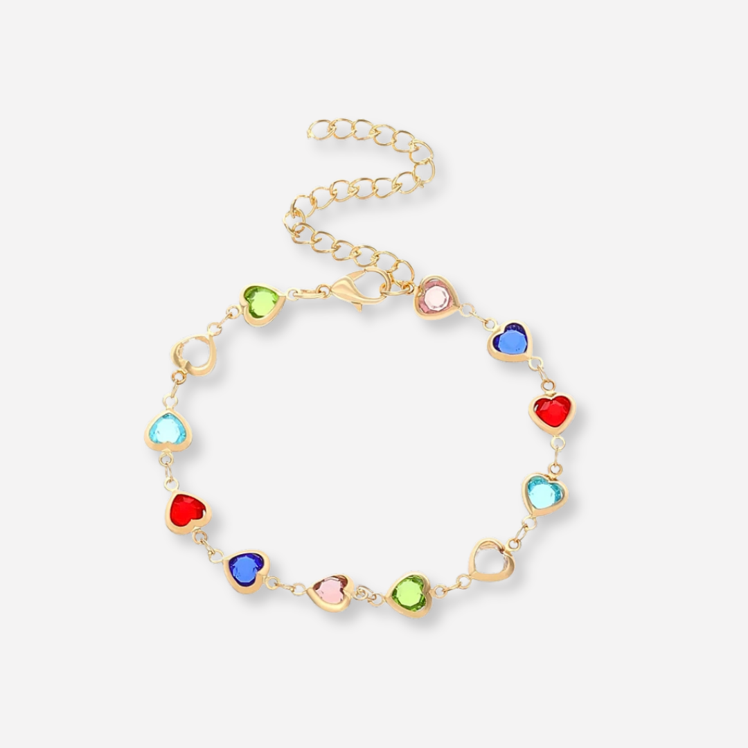 Colora™ | Bracelet cœurs multicolores en acier inoxydable