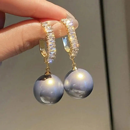 Élégantes Boucles d'Oreilles en Perles et Zirconium