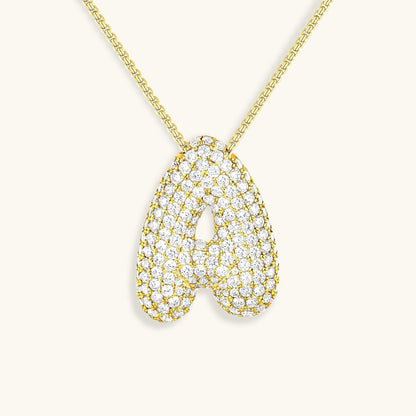 Bubble™ | Collier avec Initiale et Imitation Diamant