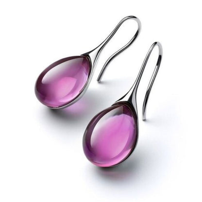 Boucles d'oreilles en cristal, suspendues en or et argent