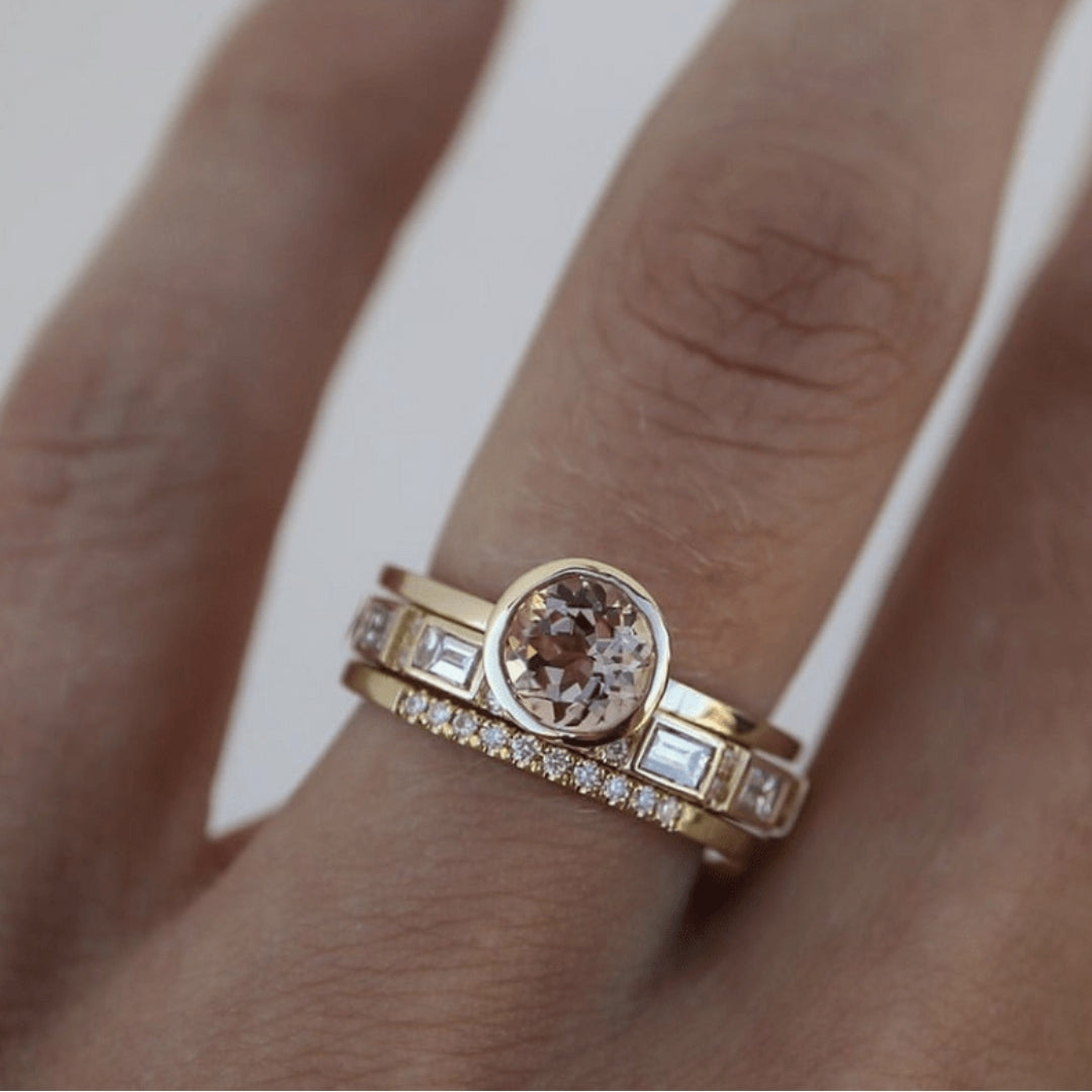 Bague Vintage en Or ornée de Zirconium