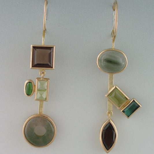 Boucles d’Oreilles Vintage Ornées de Cristaux Forêt