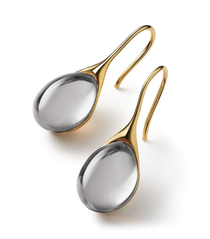Boucles d'oreilles en forme de goutte en or et argent