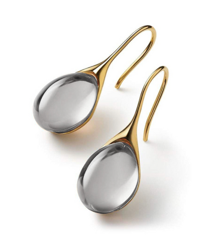 Boucles d'oreilles en forme de goutte en or et argent
