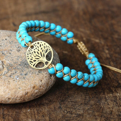 Donna™ | Bracelet Arbre de Vie & pierre turquoise
