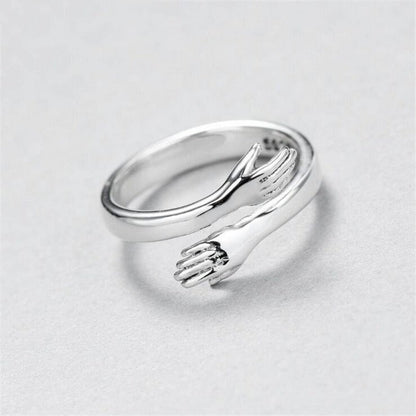 Bague Ajustable en Argent Style Câlin