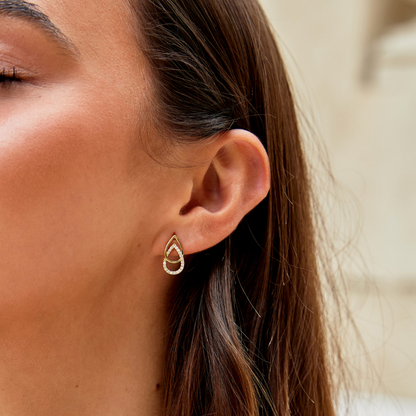Boucles d'oreilles en goutte à maillons Lin