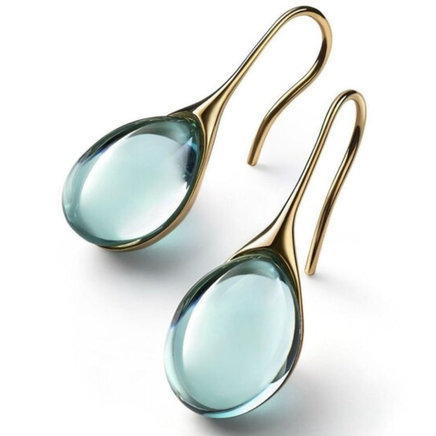 Boucles d'oreilles en forme de goutte en or et argent