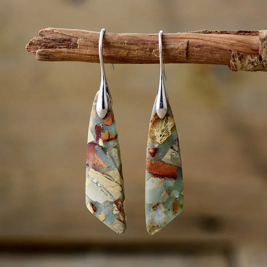 Layla - Boucles d'Oreilles en Pierre Naturelle Vintage