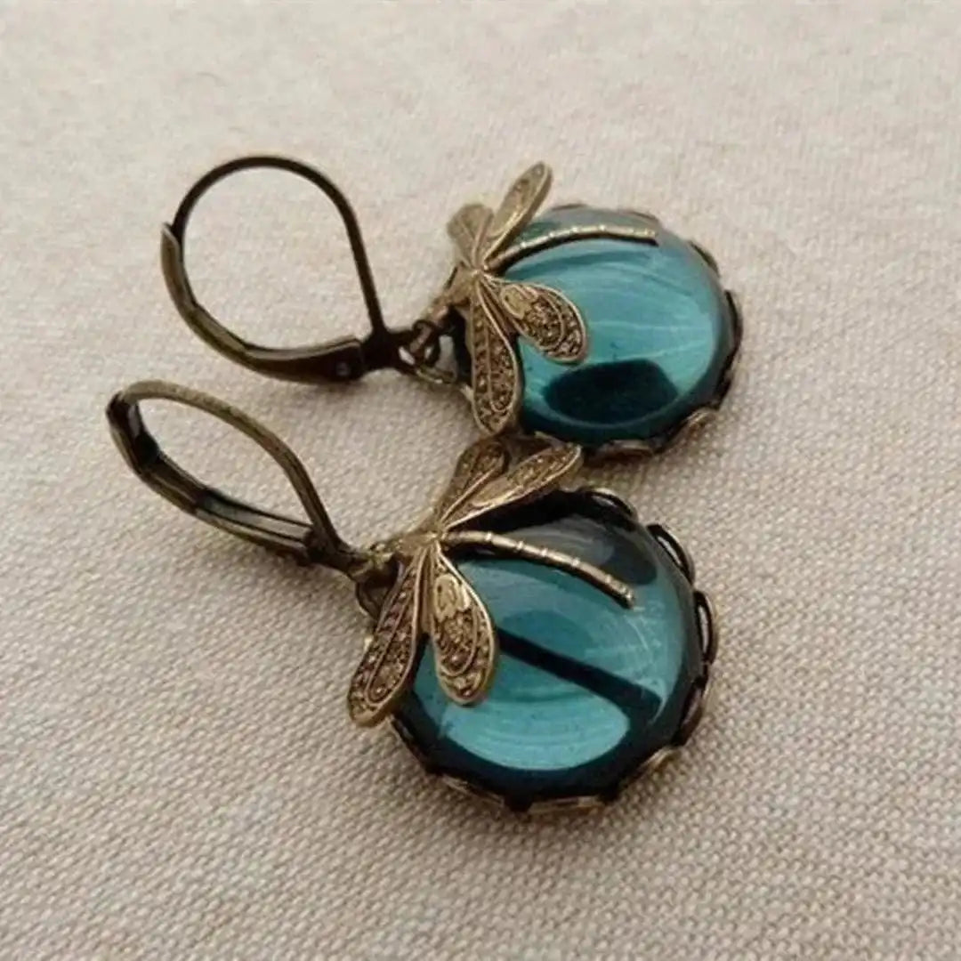 Boucles d'oreilles Libellule en Or Vieilli