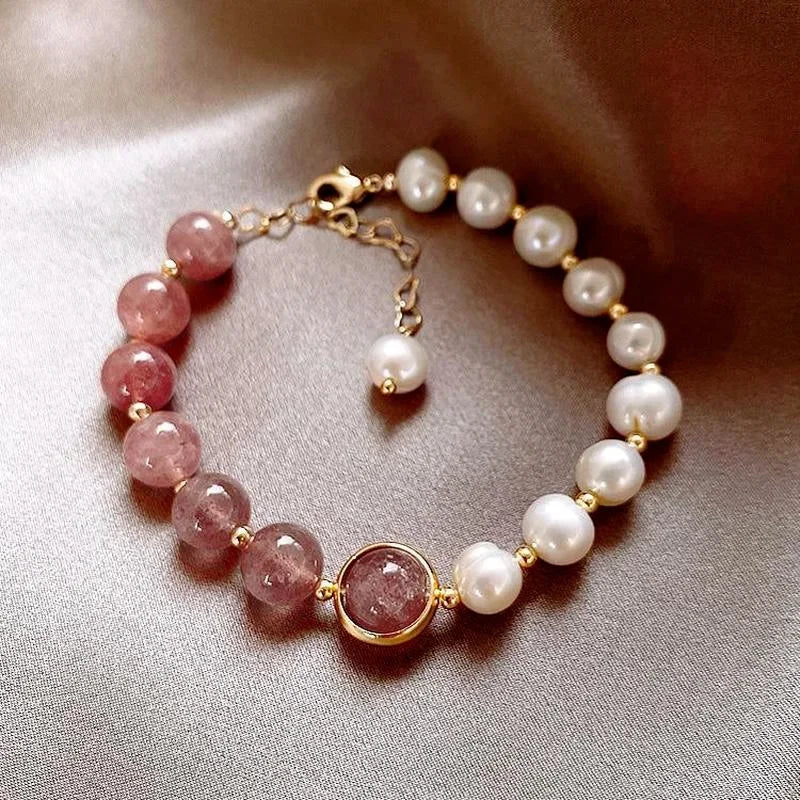 Sakura™ | Bracelet perlé en cristal & nacre