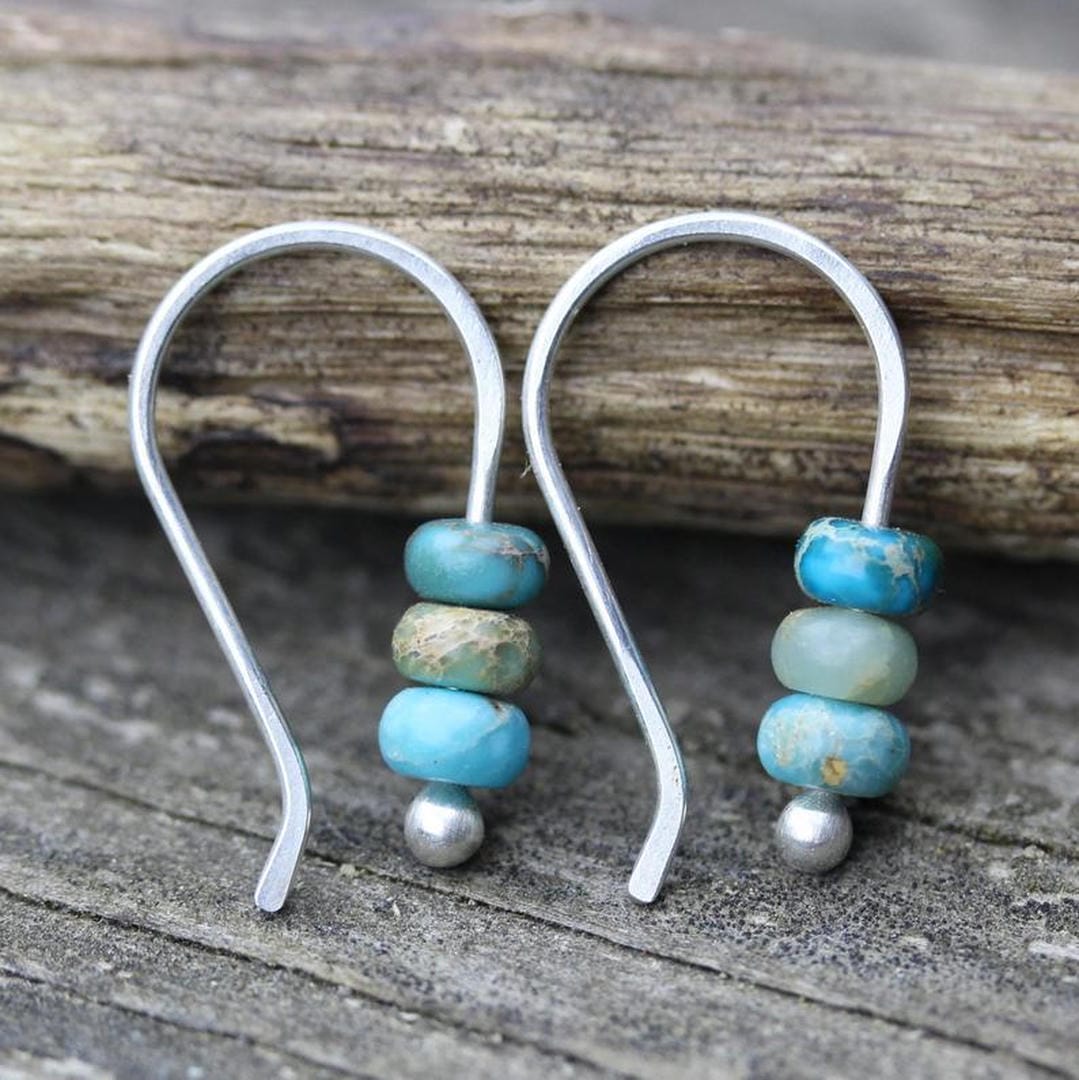 Boucles d'oreilles rétro en turquoise