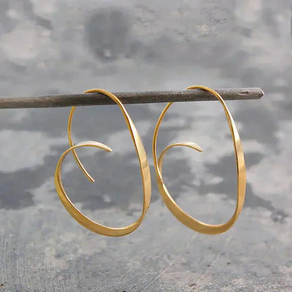 Boucles d'oreilles pendantes en spirale ouverte