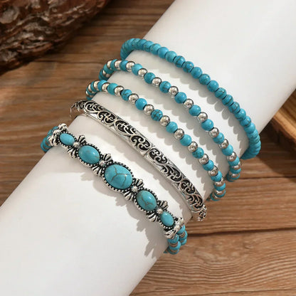 Ensemble de bracelets bohèmes avec des perles turquoise