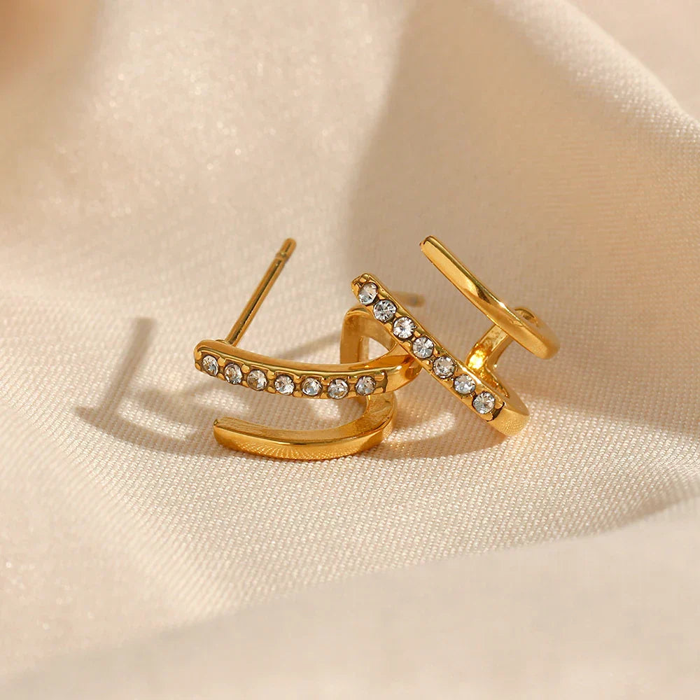 VICTORIA™ | Boucles d’Oreilles Double Rangée