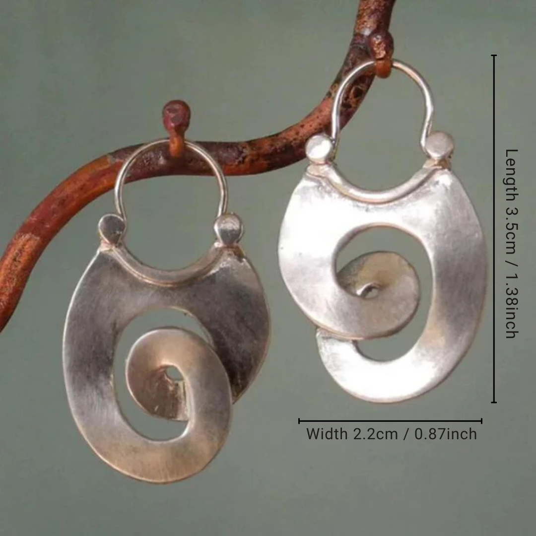 Boucles d'oreilles spirales en argent vintage