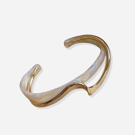 Ondée™ | Bracelet rigide à finition dorée