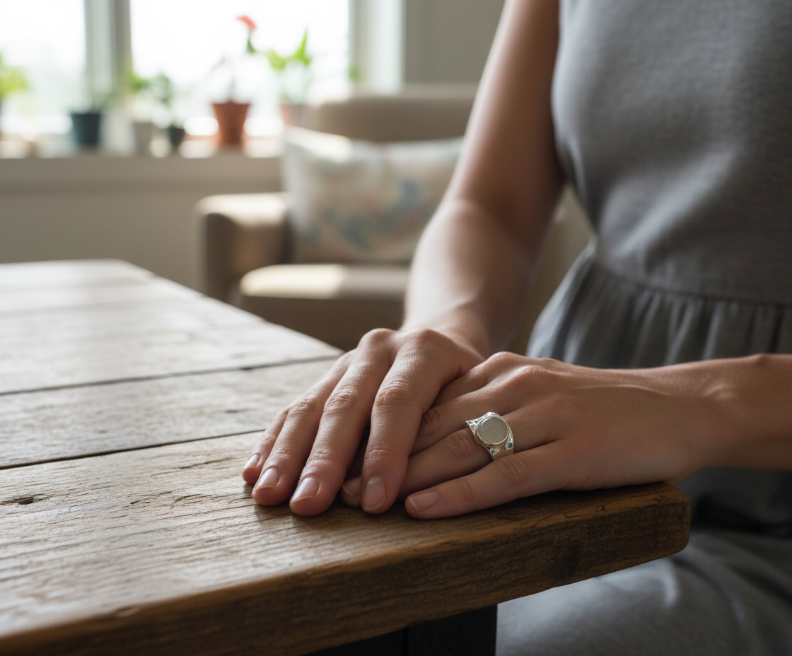 Bague Boho Ornée d’une Pierre de Lune