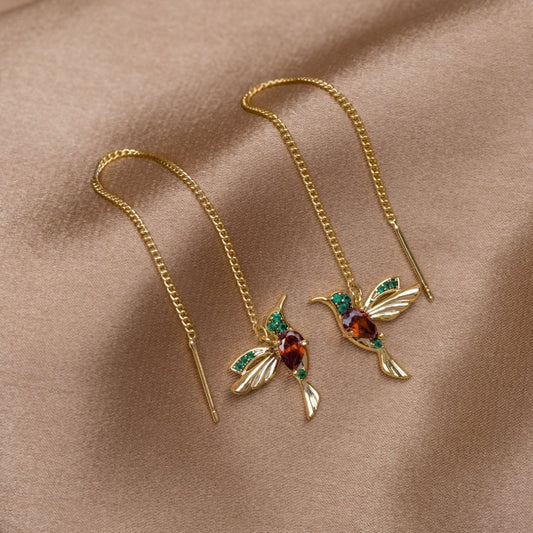 Élégantes Boucles d'Oreilles Colibri