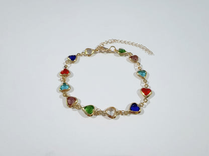 Colora™ | Bracelet cœurs multicolores en acier inoxydable