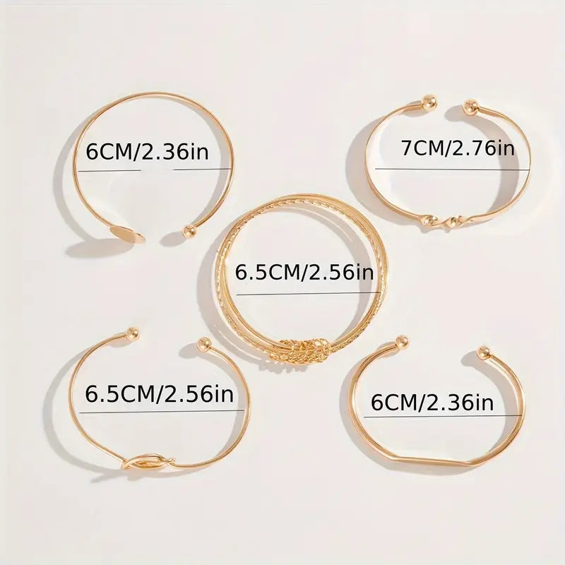 Set de Bracelets Élégance avec Nœuds | Or