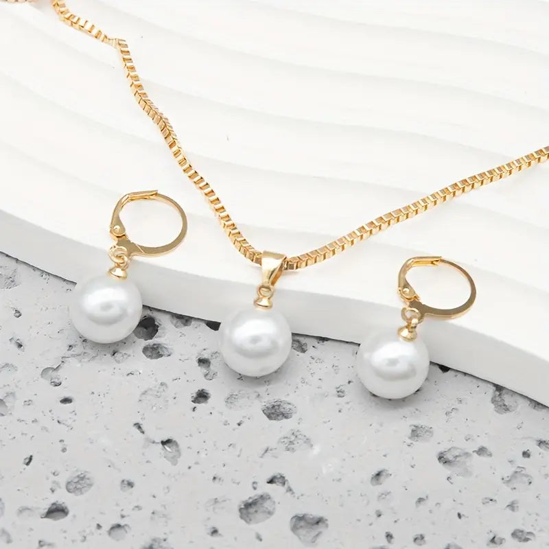 Set de Bijoux Perles Golden Grace | Or