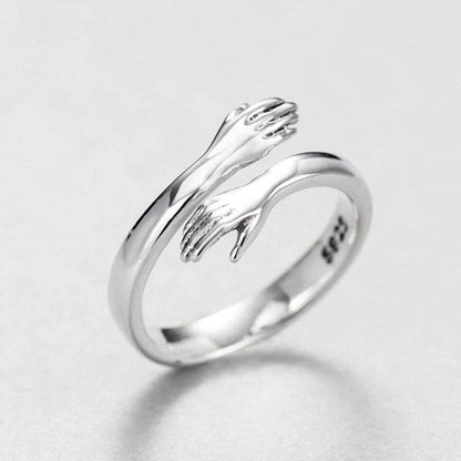Bague Ajustable en Argent Style Câlin