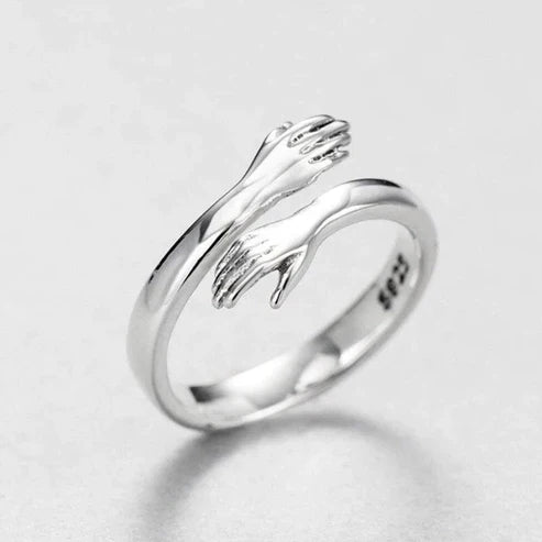 Bague étreinte ajustable en argent