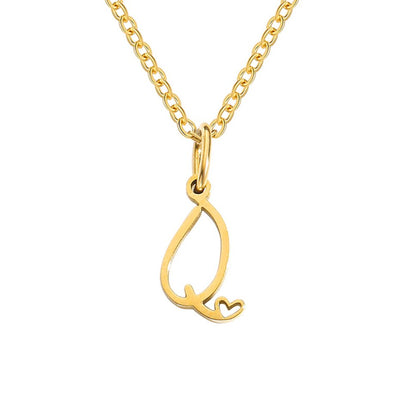 Collier Cœur Lettre Or