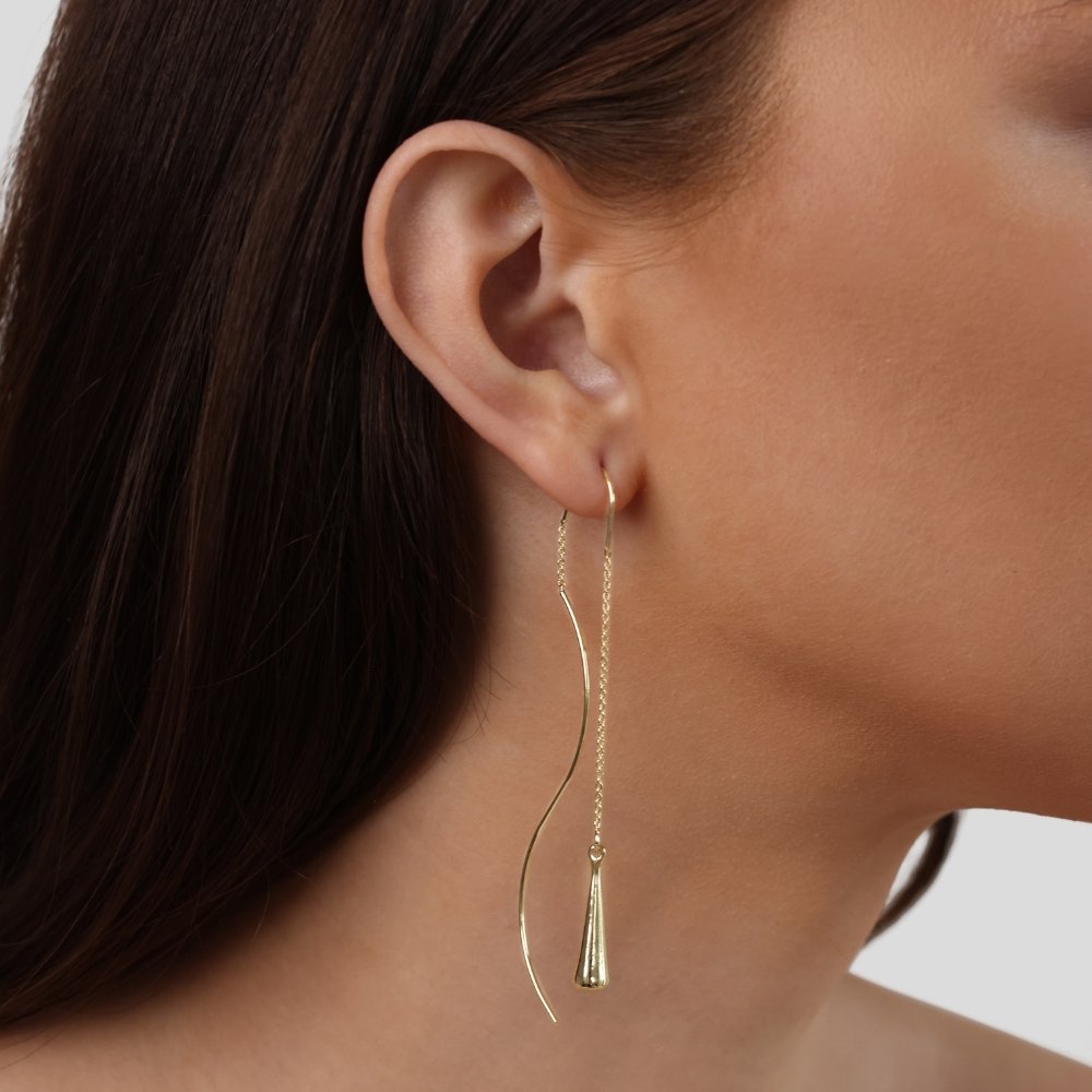 Boucles d'oreilles en goutte avec franges