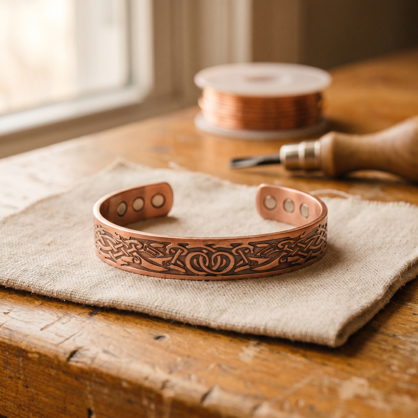 Bracelet en cuivre de mousse de Marguax