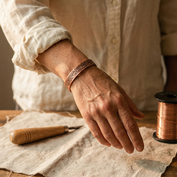 Bracelet en cuivre de mousse de Marguax