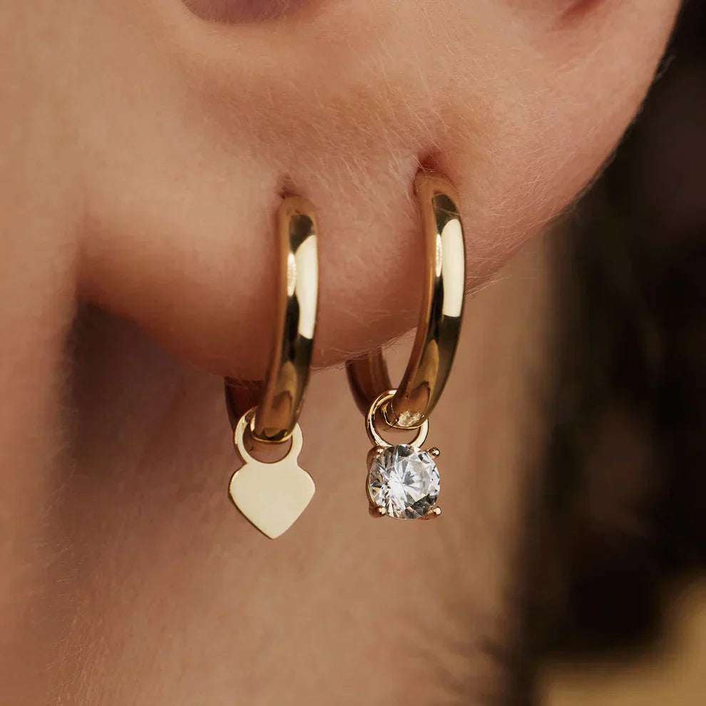 Boucles d'oreilles cercle avec Pierre Larmes de Lune | Or