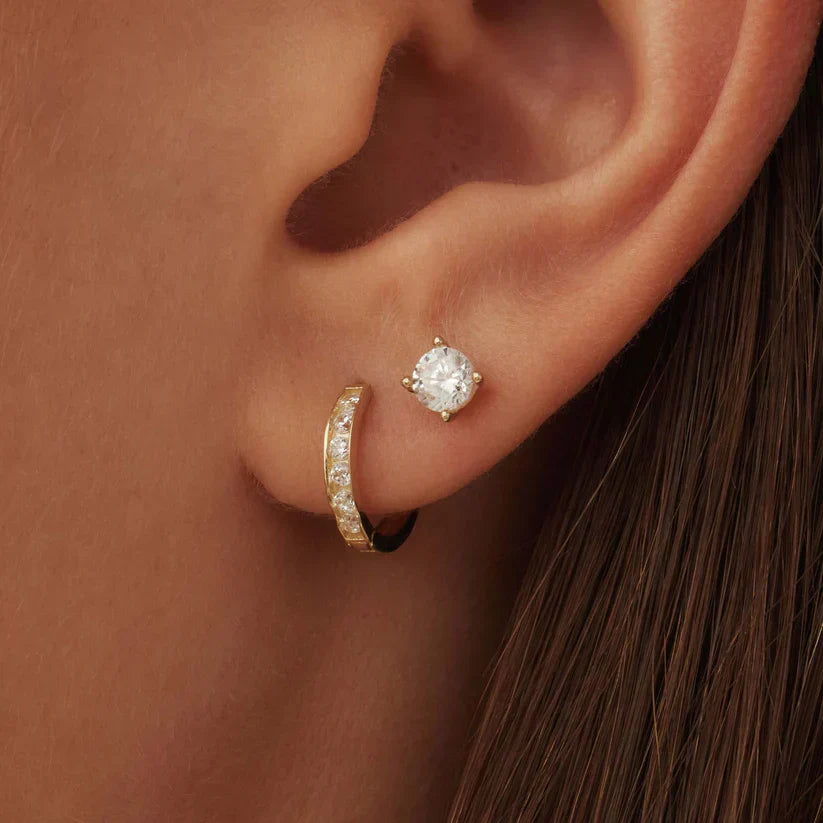 Set de Boucles d'oreilles avec Pierre Dara Brillane | Or