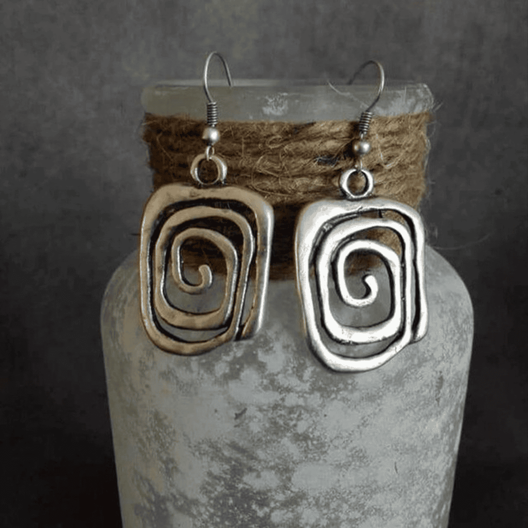 Boucles d'oreilles vintage en argent en spirale