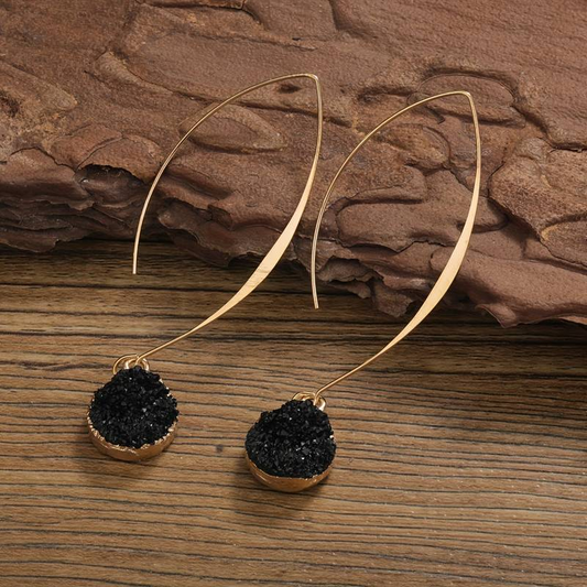 Boucles d’Oreilles Vintage Bicolores Or et Noir
