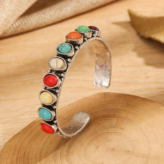 Bracelet en Argent Style Vintage Multicolore