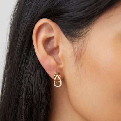 Boucles d'oreilles en goutte à maillons Lin