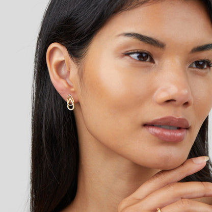 Boucles d'oreilles en goutte à maillons Lin