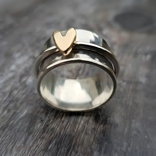 Sandra - Bague en Argent Cœur d'Or