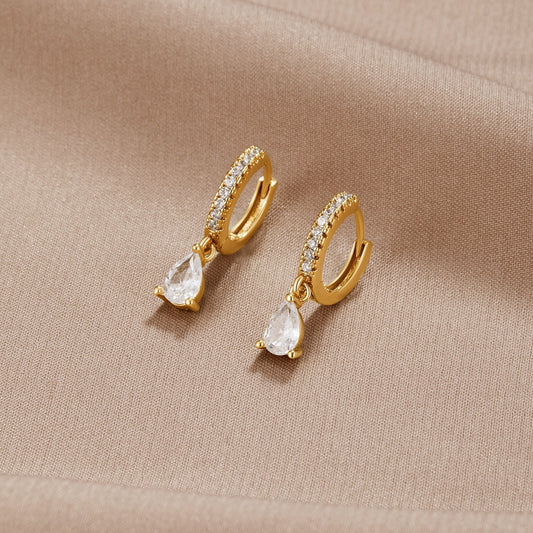 Boucles d'oreilles en cristal doré haut de gamme